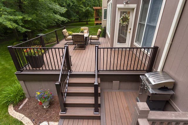 Detailed view of custom deck features