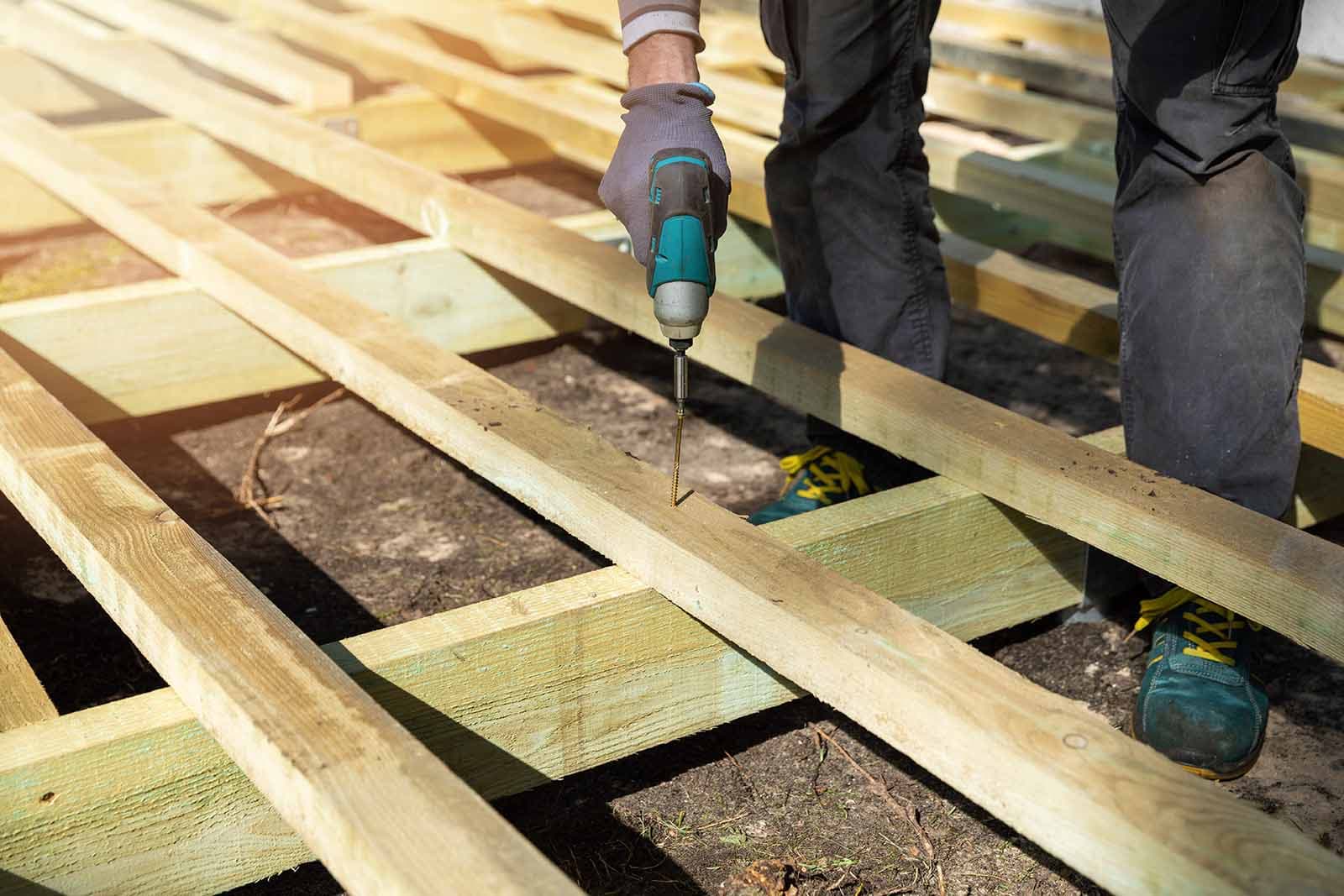 Custom built deck with modern design features