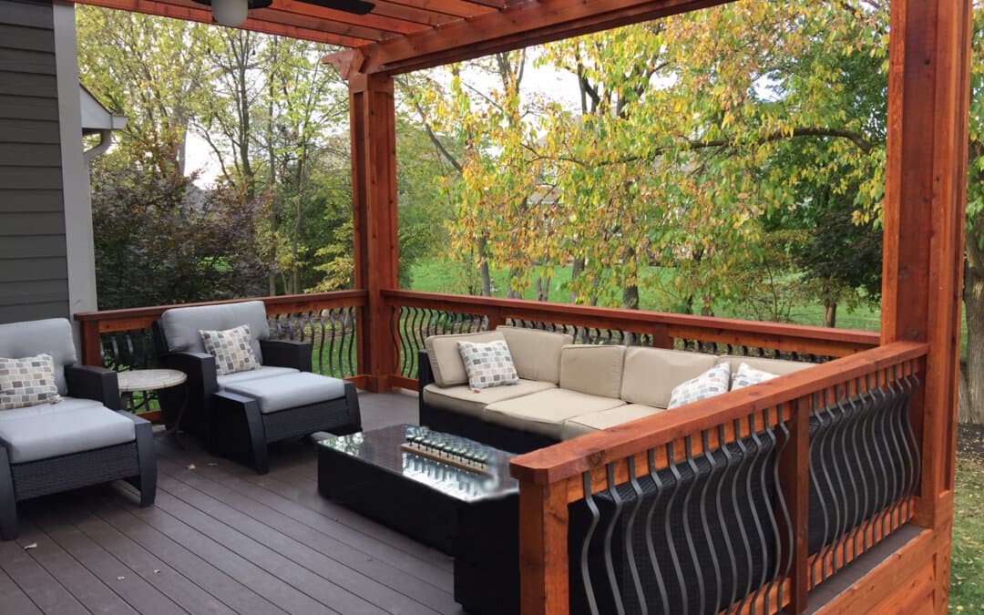 Detailed view of custom deck features