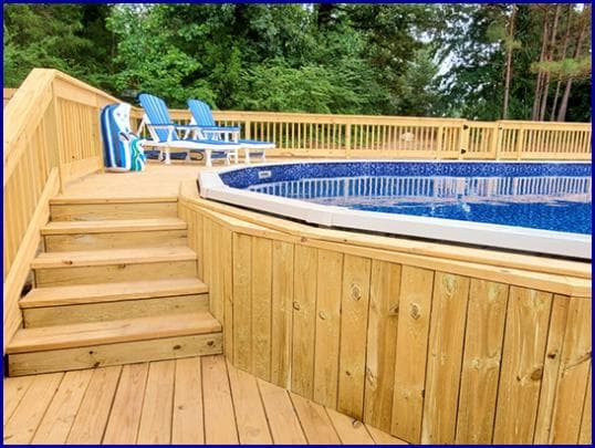 Custom built deck with modern design features
