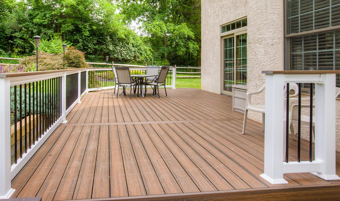 Detailed view of custom deck features
