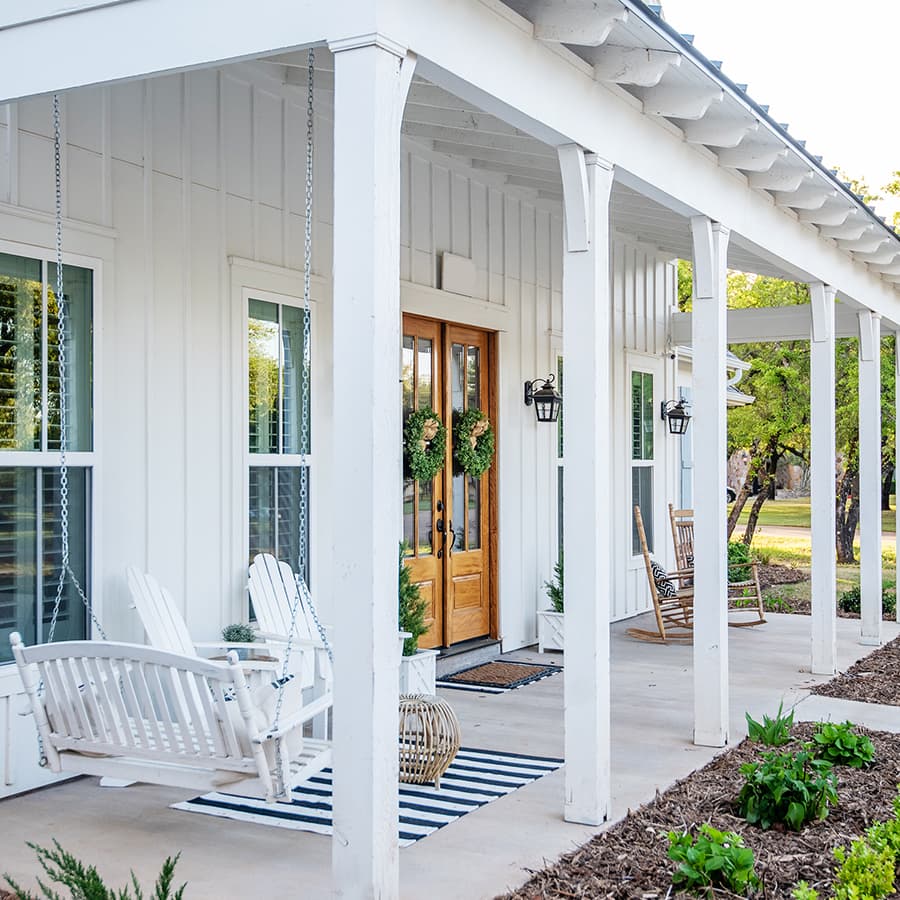 Detailed view of custom deck features