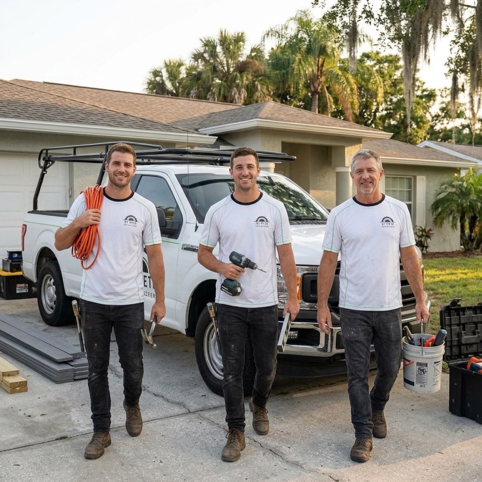 St Pete Deck Builders crew on a South Pasadena FL job site